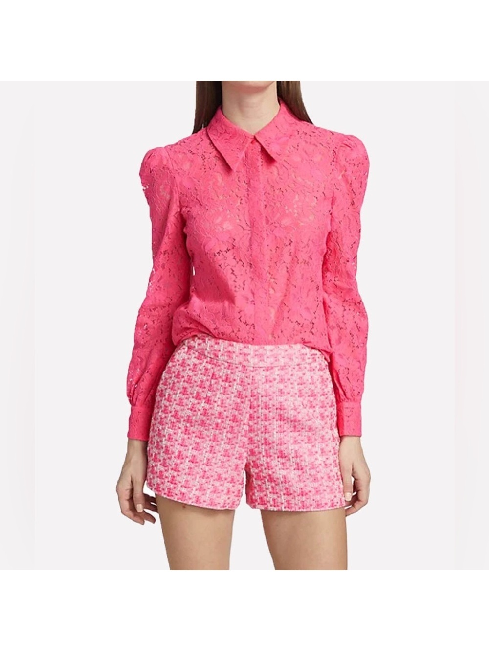New L’Agence Jenica Lace Blouse, Pink Size XS New w/Tag
